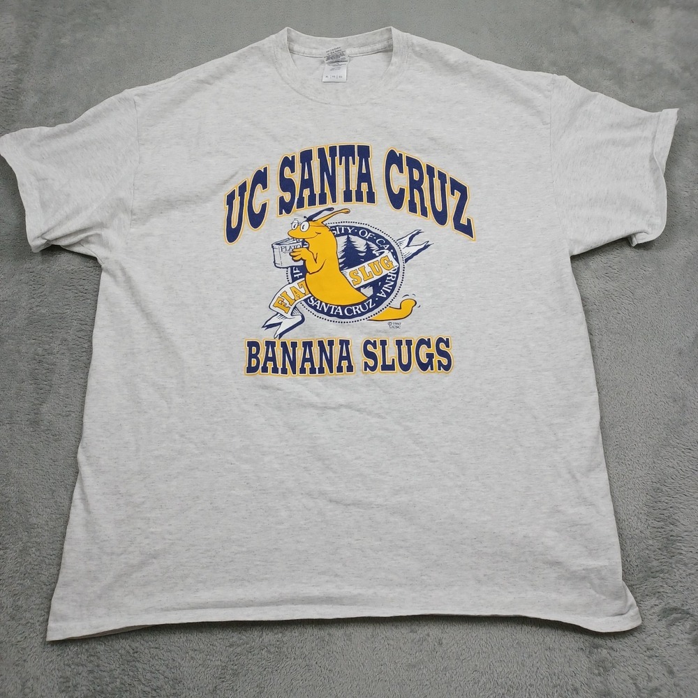 Vintage UCSC Banana Slugs Shirt Mens XL Gray 1997 Short Sleeve